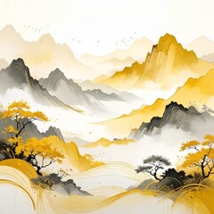 autumn landscape with mountains