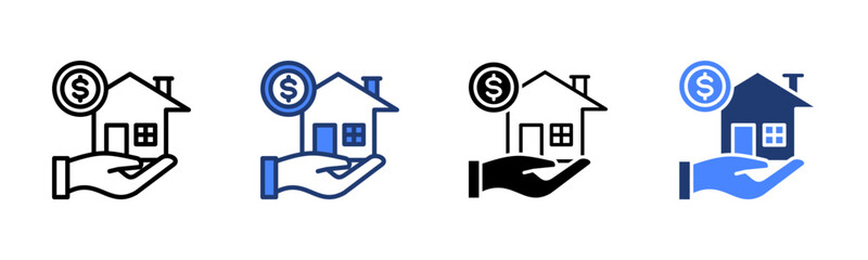 Mortgage icon sheet multiple style collection