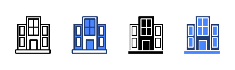 Apartements icon sheet multiple style collection