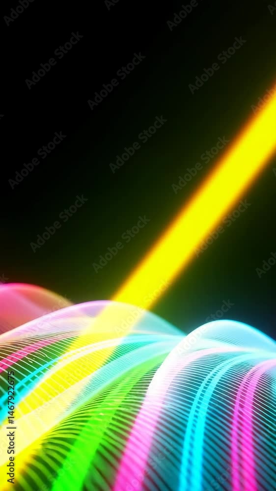 Aufkleber rainbow waves psychedelic rainbow lines video slow wave motion of bright planes made of lines on bla