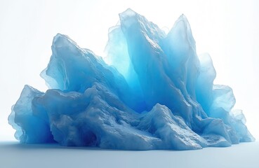 Obraz premium Stunning blue iceberg sculpture captures nature frozen wonders. Crystal ice formation with transparent texture. Winter landscape, scenic art, pristine water, beauty. Visual concept for eco friendly