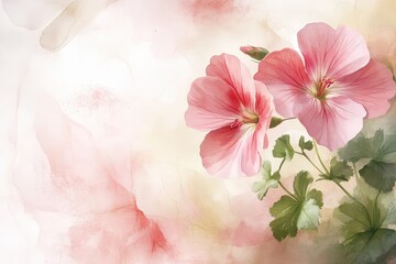 Delicate, pastel-toned floral illustration with soft hues.