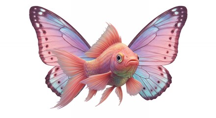 Fototapeta premium Colorful fish with butterfly wings image