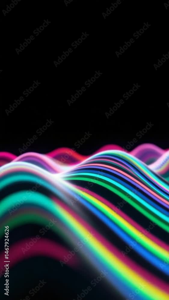 Aufkleber rainbow waves psychedelic rainbow lines video slow wave motion of bright planes made of lines on bla