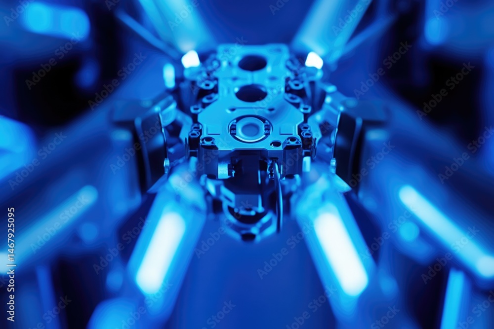 Aufkleber close-up view of intricate robotic arm components, showcasing precision engineering and advanced tec