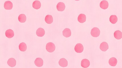 Pink Watercolor Polka Dot Seamless Pattern Background