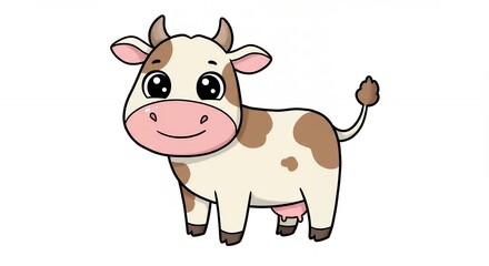 Fototapeta premium Cute cartoon cow illustration