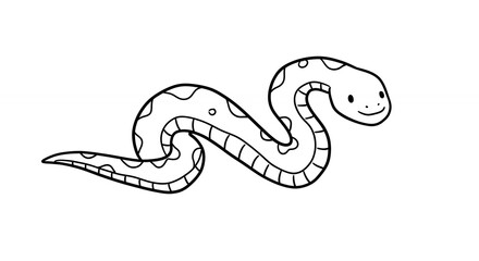 Fototapeta premium Cute cartoon snake illustration