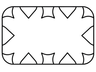 Geometric frame with decorative elements in black and white outlined design