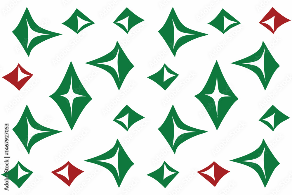 Aufkleber geometric pattern of green and red diamond shapes with transparency on white background