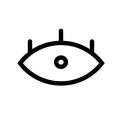 A simple yet elegant vector illustration of an eye with long eyelashes. Suitable for various design projects that require symbolism of sight, beauty, or focus.