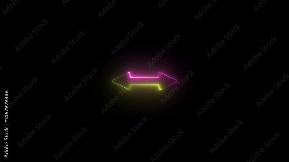 Poster swipe left and right black arrow animation, opposite direction colorful arrow on a left and right di