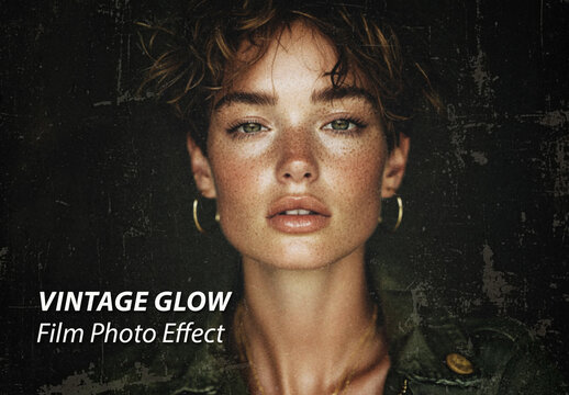Vintage Glow Film Photo Portrait Style Image Effect