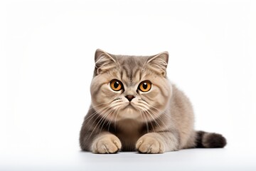 Elegant Scottish Fold Pet Isolated on Transparent Background