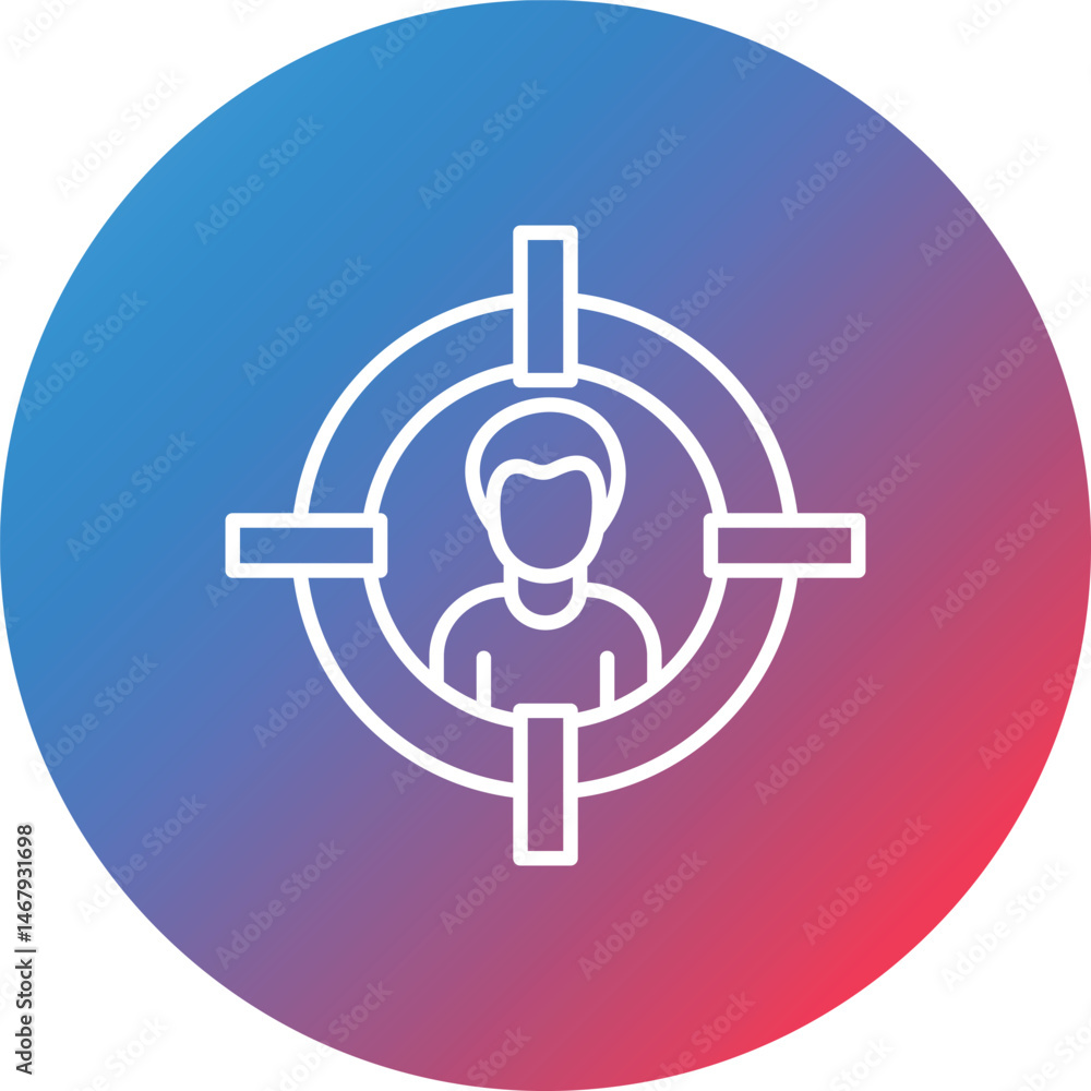 Poster target audience line gradient circle background icon