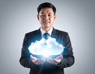 businessman with globe