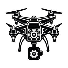 a multi functional camera dron vector art silhouette