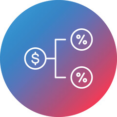 Commission Line Gradient Circle Background Icon