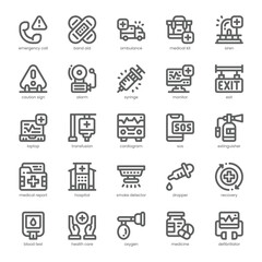 Emergency Care Icon pack for your website, mobile, presentation, and logo design. Emergency Care Icon outline design. Vector graphics illustration and editable stroke.