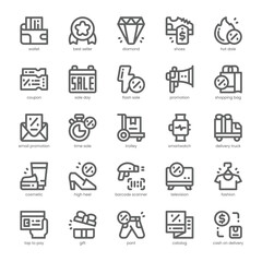 Flash Sale Icon pack for your website, mobile, presentation, and logo design. Flash Sale Icon outline design. Vector graphics illustration and editable stroke.