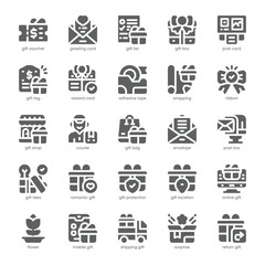 Gift Card Icon pack for your website, mobile, presentation, and logo design. Gift Card Icon solid design. Vector graphics illustration and editable stroke.