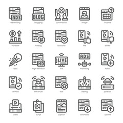 Influencer Icon pack for your website, mobile, presentation, and logo design. Influencer Icon outline design. Vector graphics illustration and editable stroke.