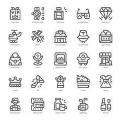 Luxury Shopping Icon pack for your website, mobile, presentation, and logo design. Luxury Shopping Icon outline design. Vector graphics illustration and editable stroke.