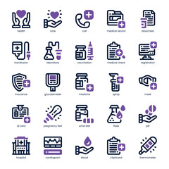 Medical Consultation Icon pack for your website, mobile, presentation, and logo design. Medical Consultation Icon dual tone design. Vector graphics illustration and editable stroke.