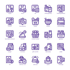 Online Order Icon pack for your website, mobile, presentation, and logo design. Online Order Icon line basic color design. Vector graphics illustration and editable stroke.