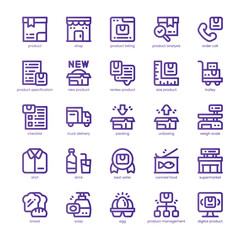 Product Listing Icon pack for your website, mobile, presentation, and logo design. Product Listing Icon line basic color design. Vector graphics illustration and editable stroke.