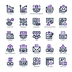 Report Icon pack for your website, mobile, presentation, and logo design. Report Icon dual tone design. Vector graphics illustration and editable stroke.