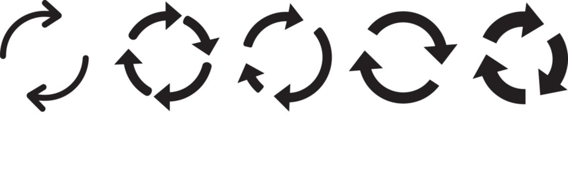 Transfer, swap, exchange, spin, flip concept. Circular arrow editable stroke outline icon isolated on white background flat vector illustration