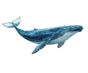 Naklejka premium Exploring ocean depths humpback whale and serene marine life encounter isolated on transparent background