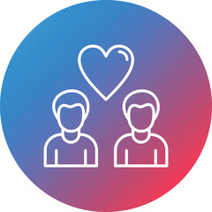 Public Relations Line Gradient Circle Background Icon