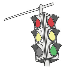This isolated green traffic light vector illustration signals go on the road with its vibrant green lamp, a clear safety sign for transportation