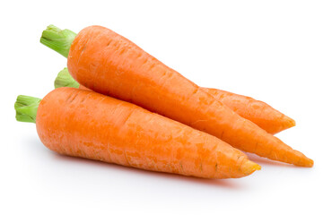 Fresh carrots vegetable isolated on white background