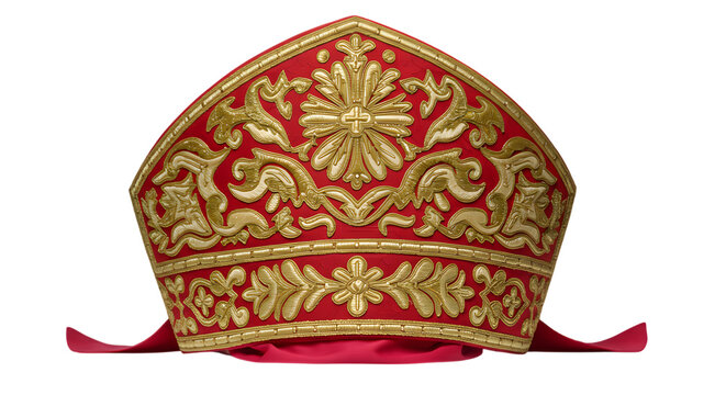pope's hat isolated on white background
