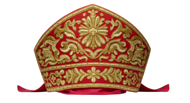 pope's hat isolated on white background