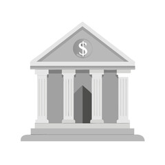 Obraz premium Classic Bank Building: A meticulously crafted monochrome rendering of a classic bank building, embodying financial stability, trust, and a sense of timeless architecture.