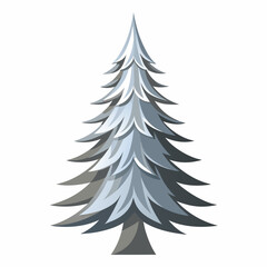 Fototapeta premium Snow-kissed Pine: A serene depiction of a majestic pine tree gracefully draped in a pristine layer of freshly fallen snow, embodying the tranquility and purity of a winter's day.