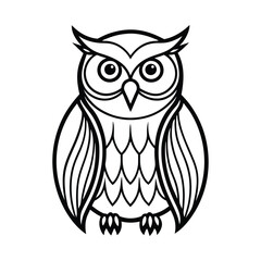 a owl line art vector art silhouette