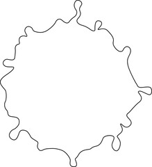 Freeform ink mark defined by grunge textures and uneven hollow outline creating an organic contour.