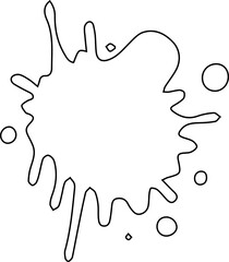 Thick vertical ink drip featuring dense hollow lines and contour outline with weighty drop texture.