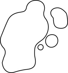 Obraz premium Group of hollow ink drops joined by thin contour lines forming a clustered abstract composition.