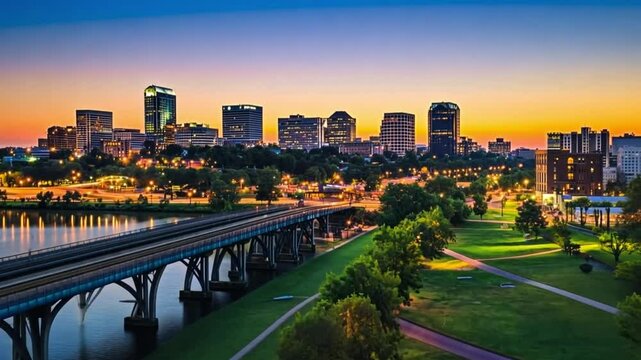 Richmond, Virginia: A Captivating Skyline at Dusk