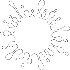 Ink shape formed by sharp, angular projections arranged symmetrically around a central point.