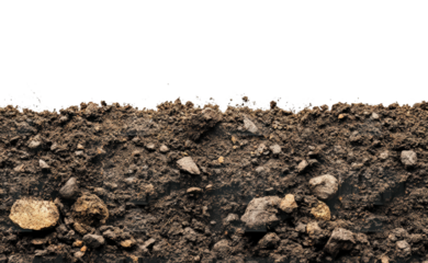 Soil composition analysis in natural environments earth science view isolated on transparent background