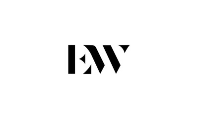 EW initial letter, monogram logo