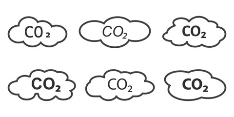 co2 gas carbon dioxide icon Outline vector for web ui graphic. co2 gas icon.