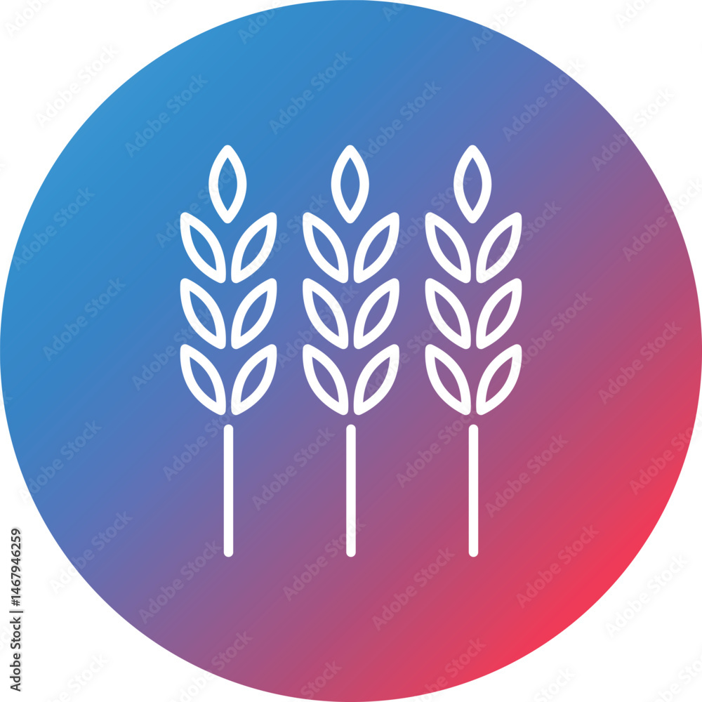 Poster wheat line gradient circle background icon